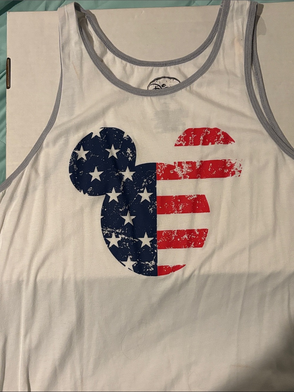 Disney Tank Top with Red, white & Blue American Flag Mickey Print